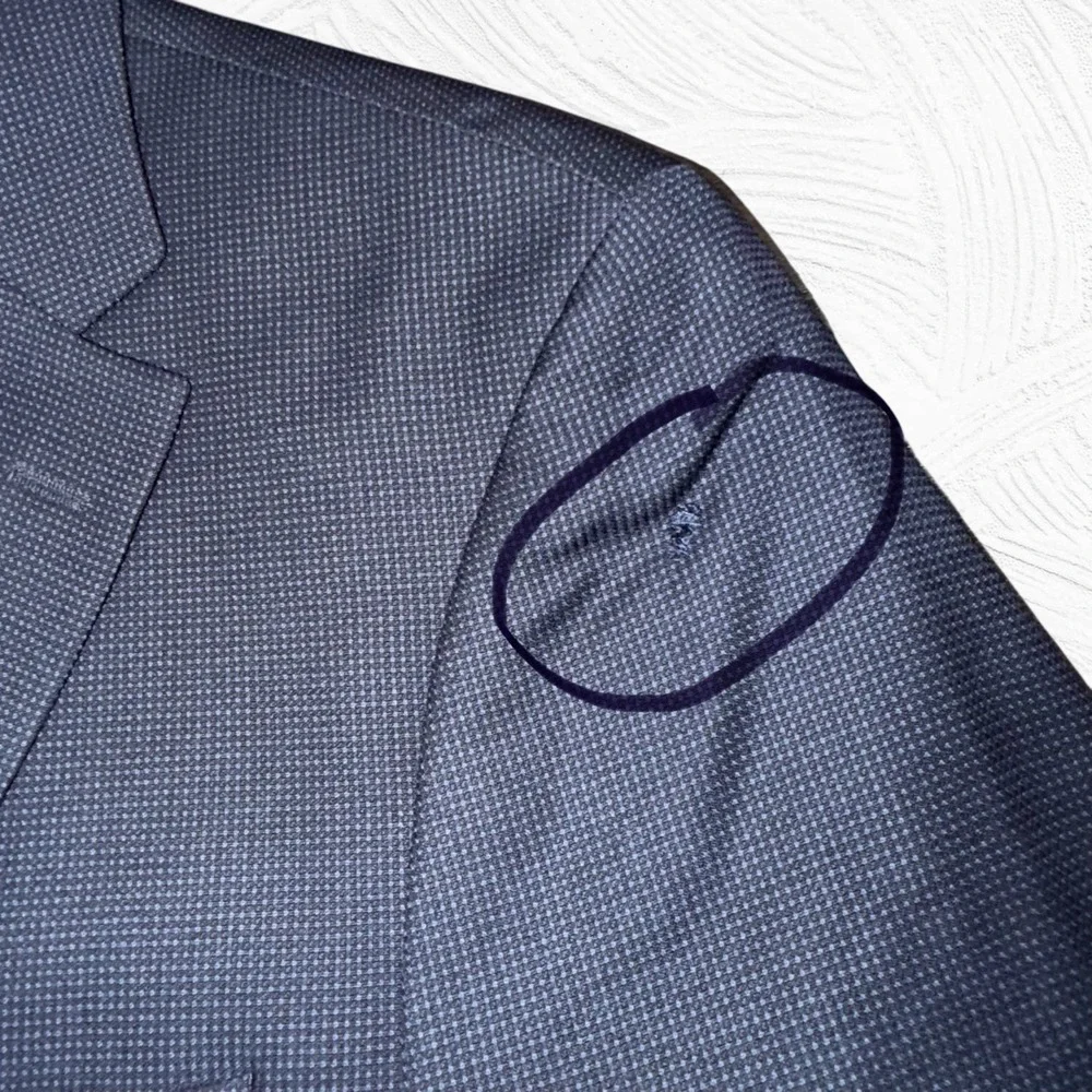 Hugo Boss Pasini2 Blue Birdseye Blazer 42S Guabello Italian Fabric 2BTN *flaw*